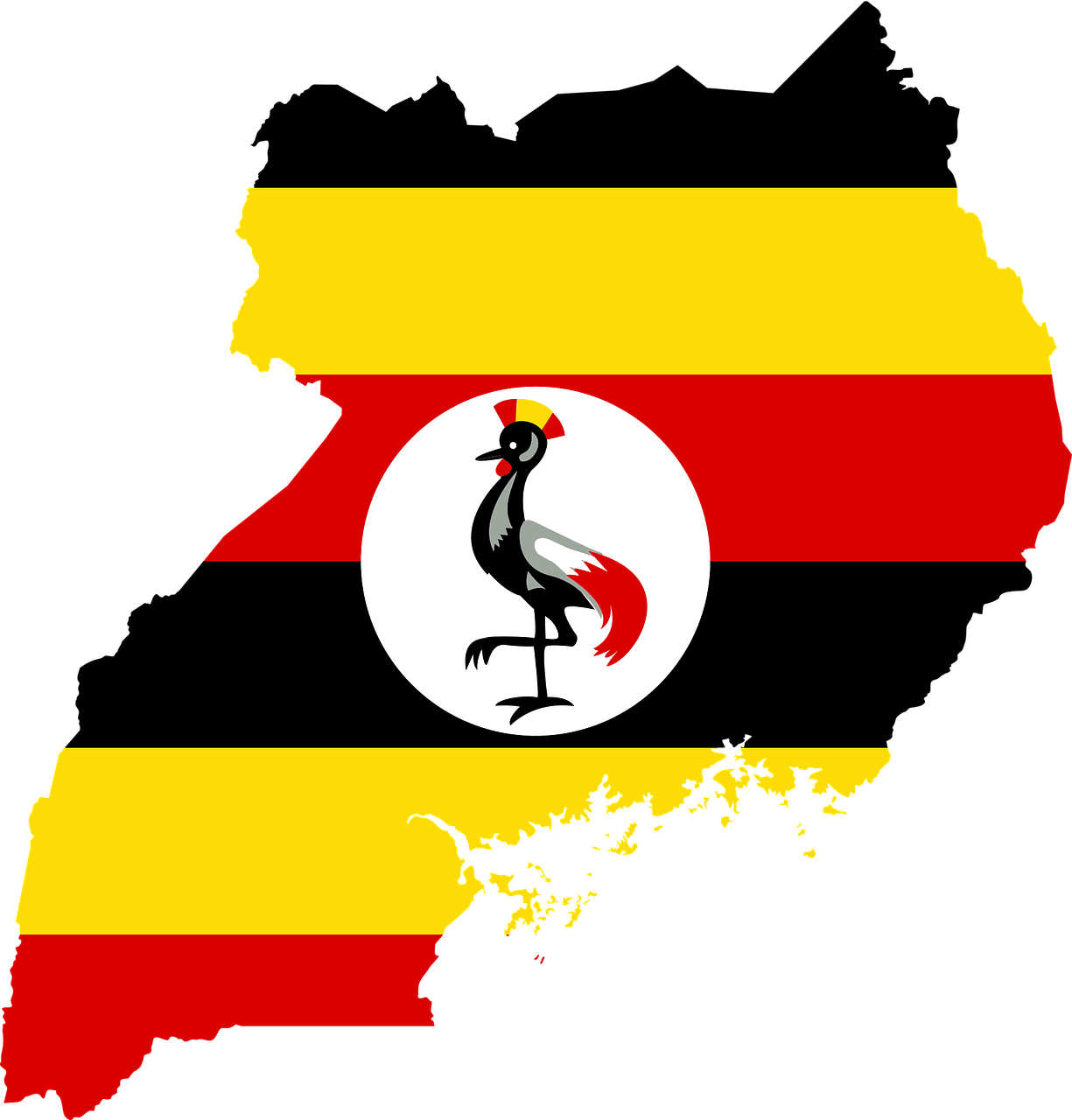 우간다 커피의 생산지인 우간다의 국토형태와 국기